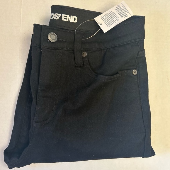 Lands' End high rise straight black denim jeans NWT Sz-4. O2 - Picture 5 of 10